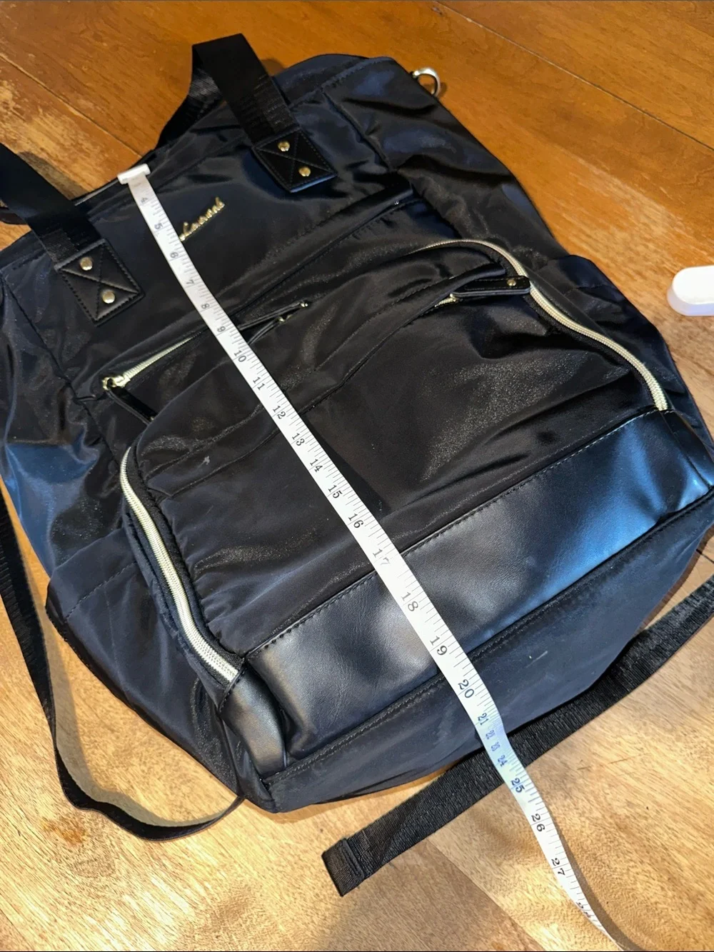 Black Nylon Tote Backpack